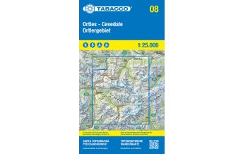 Ski Touring Maps Tabacco-Karte 08, Ortles/Ortlergebiet, Cevedale 1:25.000 Tabacco