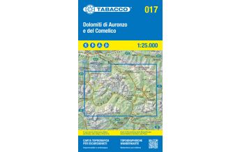 Ski Touring Maps Tabacco-Karte 017, Dolomiti di Auronzo e del Comelico 1:25.000 Tabacco