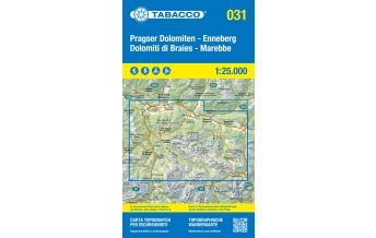 Mountainbike Touring / Mountainbike Maps Tabacco-Karte 031, Pragser Dolomiten/Dolomiti di Braies, Enneberg/Marebbe 1:25.000 Tabacco