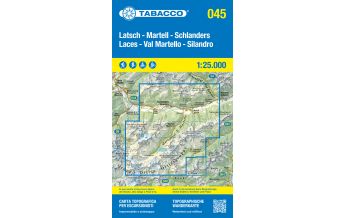 Ski Touring Maps Tabacco-Karte 045, Latsch/Laces, Martell/Val Martello, Schlanders/Silandro 1:25.000 Tabacco