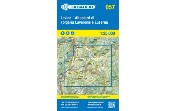 Mountainbike-Touren - Mountainbikekarten Tabacco-Karte 057, Levico, Altopiani di Folgaria, Lavarone e Luserna 1:25.000 Tabacco
