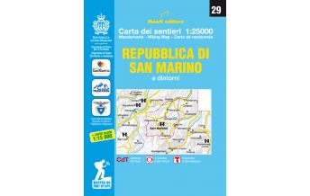 Mountainbike-Touren - Mountainbikekarten Monti Editore Wanderkarte 29, Repubblica di San Marino e dintorni 1:25.000 Monti Editore - IGA