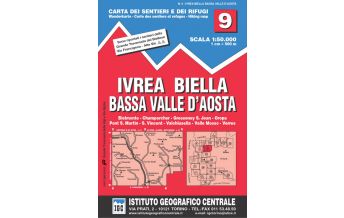 Wanderkarten Italien IGC-Wanderkarte 9, Ivrea, Biella, Bassa Valle d'Aosta 1:50.000 IGC