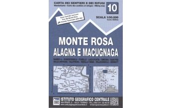 Wanderkarten Italien IGC-Wanderkarte 10, Monte Rosa, Alagna, Macugnaga 1:50.000 IGC