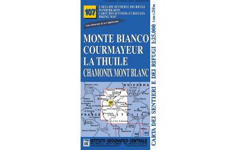 Wanderkarten Italien IGC-Wanderkarte 107, Monte Bianco, Courmayeur, Chamonix, La Thuile 1:25.000 IGC