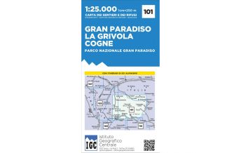 Wanderkarten Italien IGC-Wanderkarte 101, Gran Paradiso, La Grivola, Cogne 1:25.000 IGC