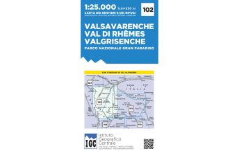 Hiking Maps Italy IGC WK 102, Valsavarenche, Val di Rhêmes, Valgrisenche 1:25.000 IGC