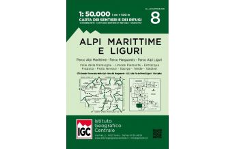 Wanderkarten Italien IGC-Wanderkarte 8, Alpi Marittime & Liguri/Seealpen & Ligurische Alpen 1:50.000 IGC