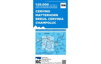 Wanderkarten Italien IGC WK 108 Italien Alpin - Cervino/Matterhorn, Breuil-Cervinia, Champoluc 1:25.000 IGC