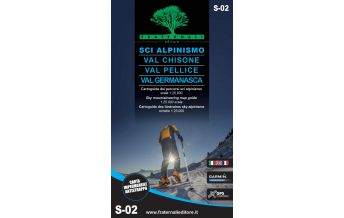 Ski Touring Maps Fraternali Skitourenkarte S-02, Sci alpinismo in Val Chisone, Val Pellice, Val Germanasca 1:25.000 Fraternali