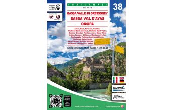 Hiking Maps Italy Fraternali Wanderkarte 38, Bassa Valle di Gressoney, Bassa Val d’Ayas, Oropa 1:25.000 Fraternali