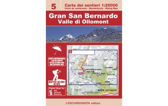 Hiking Maps Italy Carta dei sentieri 5, Gran San Bernardo, Valle di Ollomont 1:25.000 L'Escursionista