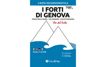 Hiking Maps Apennines Geo4Map Wanderkarte 708, I Forti di Genova 1:25.000 Geo4map