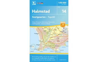 Hiking Maps Scandinavia Sverigeserien-Karte 14, Halmstad 1:50.000 Norstedts