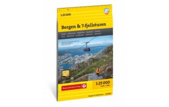 Wanderkarten Norwegen Bergen & 7-fjellsturen 1:25.000 Calazo