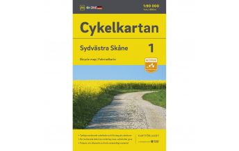 Radkarten Svenska Cykelkartan 1, Sydvästra Skåne/Südwestliches Schonen 1:90.000 Norstedts