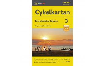 Radkarten Svenska Cykelkartan 3, Nordvästra Skåne/Nordwestliches Schonen 1:90.000 Norstedts