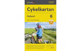 Radkarten Svenska Cykelkartan 6, Halland 1:90.000 Norstedts