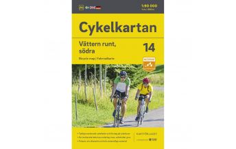 Radkarten Svenska Cykelkartan 14, Vättern runt, södra delen 1:90.000 Norstedts