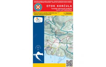 Wanderkarten Kroatien HGSS-Wanderkarte Otok/Insel Korčula 1:25.000 HGSS