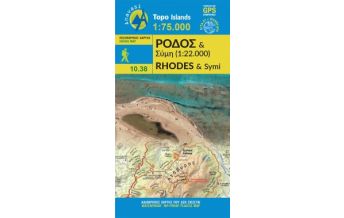 Inselkarten Ägäis Anavasi Topo Island Map 10.38, Rhodes/Ródos/Rhodos 1:75.000 Anavasi