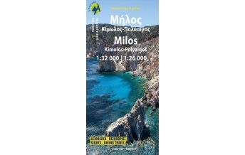 Hiking Maps Aegean Islands Anavasi Topo Island Map 10.45, Mílos, Kímolos, Polýegos/Polyaigos 1:32.000 Anavasi