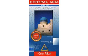 Straßenkarten Central Asia, Road Map Gizi Map