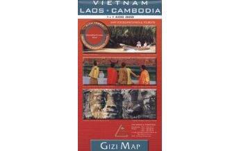 Straßenkarten Asien Vietnam, Laos, Cambodia, Geographical Map Gizi Map