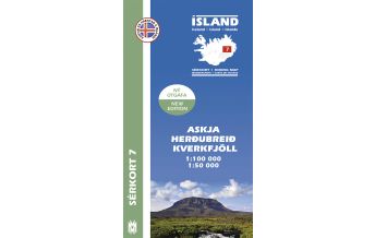 Hiking Maps Iceland Sérkort 7, Askja, Herðubreið, Kverkfjöll 1:100.000 Mal og menning