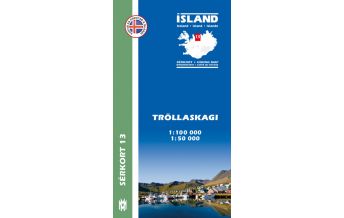 Hiking Maps Iceland Sérkort 13, Tröllaskagi 1:100.000/1:50.000 Mal og menning
