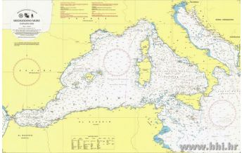 Seekarten Spanien Kroatische Seekarte 108 / INT301 - Sredozemno more, zapdni dio / Westliches Mittelmeer 1:2.500.000 Hrvatski Hidrografski Institut