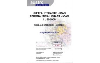 Aviation Charts Luftfahrtkarte (2252-A) 2024 - ICAO Österreich 1:500.000 Gefaltet Austro Controll Verlagsprodukte