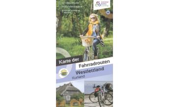 Cycling Maps Karte der Fahrradrouten Westlettland/Kurland 1:500.000 IS.Radweg