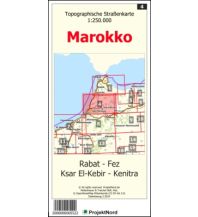 Straßenkarten Marokko 4 Rabat - Fez - Ksar El-Kebir - Kenitra Mollenhauer & Treichel