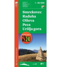 Hiking Maps Slovenia PZS-Wanderkarte Smrekovec, Raduha, Olševa, Peca, Uršlja gora 1:30.000 Planinska Zveza Slovenije
