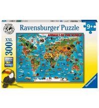 Children's Books and Games Ravensburger Kinderpuzzle - 13257 Tiere rund um die Welt - Puzzle-Weltkarte für Kinder ab 9 Jahren, mit 300 Teilen im XXL-Format Ravensburger Spiele