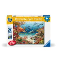 Kinderbücher und Spiele Ravensburger Kinderpuzzle 13411 - Meerestiere am Korallenriff - Wieso? Weshalb? Warum? Puzzle 150 Teile XXL + Wissensposter, für Kinder ab 7 Jahren Ravensburger Buchverlag