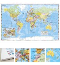 World Maps Weltkarte mit Ausschnitt Zentraleuropa zum Pinnen auf EasyPrint - Platte Stiefel GmbH