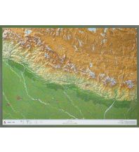 Reliefkarten Georelief 3D Reliefkarte - Nepal groß mit Holzrahmen georelief GbR