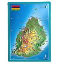 Raised Relief Maps Georelief Postkarte - Mauritius georelief GbR