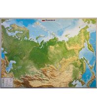 Poster and Wall Maps 3D Reliefkarte Russland groß 1:11.000.000 ohne Rahmen georelief GbR