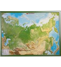 Poster und Wandkarten 3D Reliefkarte Russland groß 1:11.000.000 mit Holz Rahmen georelief GbR