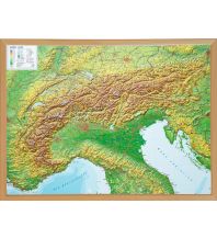 Reliefkarten Alpen mit Holzrahmen natur georelief GbR
