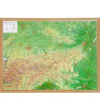 Österreich groß mit Holzrahmen natur 1:800.000 georelief GbR