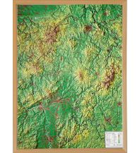 Hessen groß mit Holzrahmen natur 1:350.000 georelief GbR