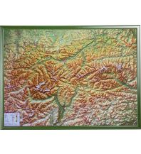 3D Reliefkarte Tirol 1:325.000 mit Holzrahmen georelief GbR