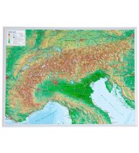 Reliefkarten 3D Reliefkarte Alpen 1:1.200.000 ohne Rahmen georelief GbR