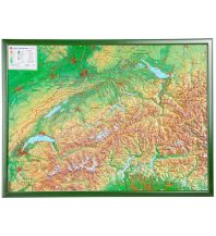 Reliefkarten 3D Reliefkarte Schweiz 1:500,000 mit Holzrahmen georelief GbR