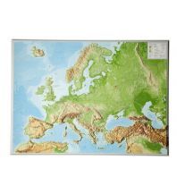 Reliefkarten 3D Reliefkarte Europa 1:8.000.000 ohne Rahmen georelief GbR