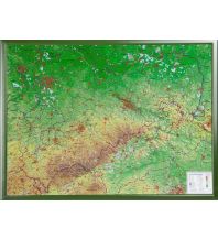 Raised Relief Maps Sachsen mit Holzrahmen georelief GbR